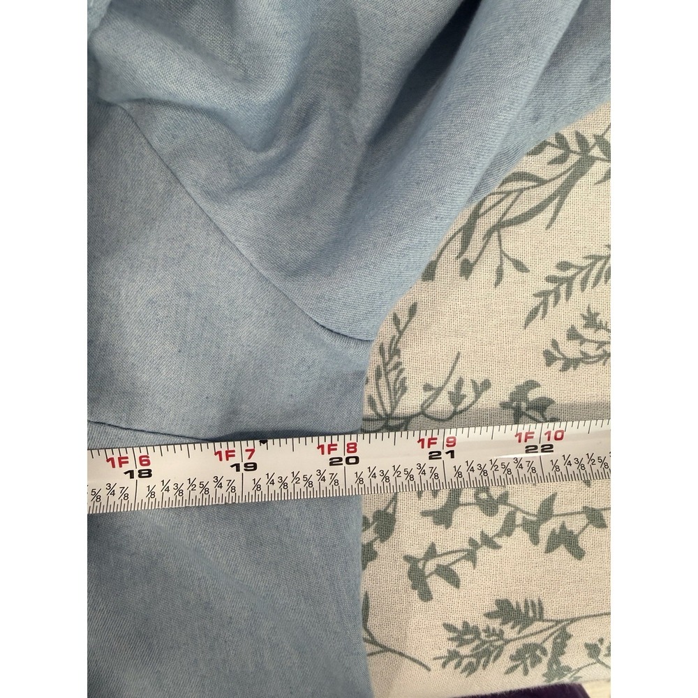 Love by Design Chambray Off Shoulder Ruffle Peasant Top Blue Medium Boho Chic - Picture 6 of 7